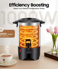 5.2L Heavy Duty Large Capacity Commercial Coffee Urn With Quick Brew For Offices, Catering And Churches, 30-Cup Percolator, Double Wall Stainless Steel, Temperature Range 30 To 100 C, Hot Water Urn For Catering Use, Durable Food Grade Inner Liner on tabletop with tea cup and vase