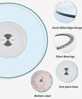 Heavy Duty Glass Lazy Susan Rotating Tray, clear tempered glass, silent bearings, and duck-billed edge design.