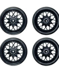 Beefed Up Drift Rubber Tires And Wheel Kit For D12 D42 RC Cars, black durable spoked design, pro grade rubber drifting tires