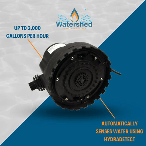 Smart Submersible Water Pump With HydraDetect Auto Operation Portable Electric Pump showing up to 2,000 GPH capacity
