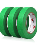 Green Painter Tape For Car Paint Jobs And Home Projects No Residue Automotive Masking Tape UV Resistant 0.94 Inch Wide By 55 Yards Three Rolls