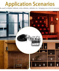 Soft close glass cabinet hinges used in various cabinet applications, including display and wine cabinets, demonstrating versatility and durability.