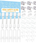 All In One Baby Proofing Kit 46 Pack For Cabinets Drawers Outlets And Corner Guards With 6 Cabinet Locks and covers displayed