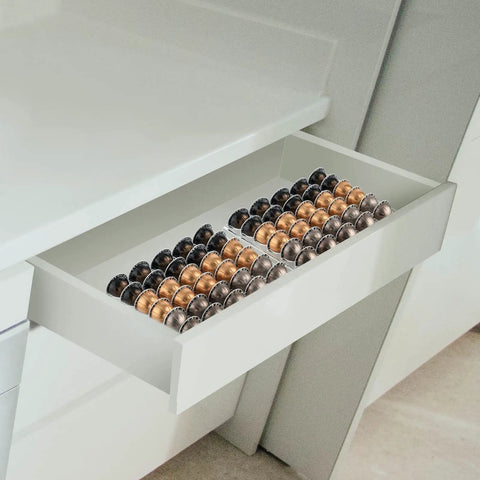 Two Pack Coffee Pod Holder Tray For Vertuoline Capsules, Grab And Go Drawer Organizer That Holds Up To 60 Pods, Clear Countertop Caddy