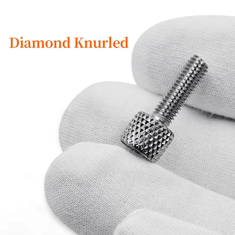 20-Piece Rack Screws Hand-Twist Knurled Thumb Screws For Rack Mount Hardware Tool-Free Installation Chrome Plated
