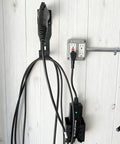 Heavy Duty Ev Charger Wall Mount Kit And Charging Cable Organizer J Hook Holster For Sae J1772 Connector built tough, with protruding cord holder.