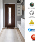 Clear Heavy Duty Floor Protector Mat For Hardwood Tile Or Laminate Floors With American Modern Pattern in hallway setup