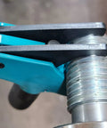 Universal Thread Repair Tool And Restorer For All Threads In Range Five Eighths Inch To One And A Half Inches External Or Internal Threads Metric And SAE One Hand Tool Quick Sizing Chases And Repairs Threads shown repairing metal threads