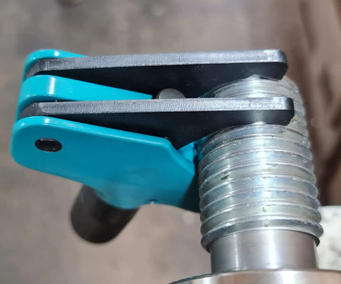 Universal Thread Repair Tool And Restorer For All Threads In Range Five Eighths Inch To One And A Half Inches External Or Internal Threads Metric And SAE One Hand Tool Quick Sizing Chases And Repairs Threads shown repairing metal threads