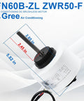 FN60B ZL ZWR50F Air Conditioning Brushless DC Fan Motor 310V 50W with dimensions for Gree units