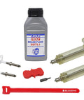 Hydraulic Bike Brake Bleed Kit For Avid, Formula, And Hayes Dominion With 2 Syringes, 2 Hose Fittings, DOT 5.1 Fluid, And Fasteners