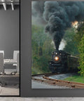 Locomotive Train Wall Art Canvas Poster Dope Vintage Steam Engine Railroad Print For Living Room And Bedroom Decor Modern Frame Style 8x12 Inch 20x30 Cm