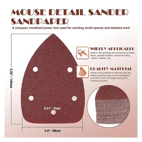 Ditch The Dust For Good With These 20Pcs Hook And Loop Sanding Discs Made From Premium Aluminum Oxide, Mouse detail sander sandpaper with airflow holes.