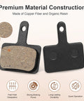 Two Pairs Semi-Metallic Bike Brake Pads For Disc Brakes, Quiet Yet Beefy Stopping Power On Mountain And E-Bikes, Copper Fiber Resin Blend