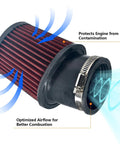 Air Filter Intake Kit For Go Karts And Mini Bikes Durable Easy Install 6.5 HP GX160 GX200 Predator 212cc Coleman BK200 BT200X CT200U Trail CT200U Engine Replacement Upgrade showing airflow design and contamination protection features.