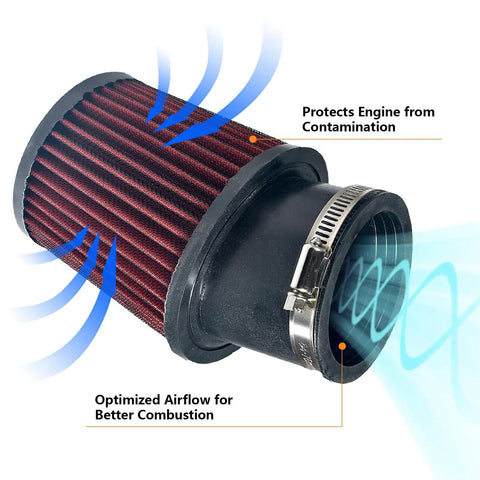 Air Filter Intake Kit For Go Karts And Mini Bikes Durable Easy Install 6.5 HP GX160 GX200 Predator 212cc Coleman BK200 BT200X CT200U Trail CT200U Engine Replacement Upgrade showing airflow design and contamination protection features.