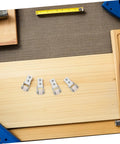 Set Of Six Premium Nylon Sliding Door Rollers With Cabinet Track Pulleys For Wardrobe Wheel Replacement setup on a wood surface.