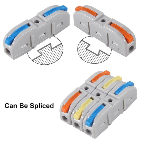 34 Piece Quick Connect Wire Splice Kit With Lever Nut Connectors For Easy No Fuss Wiring Of AWG 28 To 12 1 In 1 Out Inline Terminals