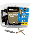 Professional Interior Wood Screws 767 Piece Set Star Drive Flat Head Fasteners With No Split Twist Shank Built For Framing Trim Cabinetry Self Starting Tip Slashes Through Lumber Like A Dream in a clear container with 709 screws.