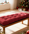 Red tufted cushion on bench, Custom Bench Cushions Waterproof Window Seat Pad Non Slip Tufted For Patio Furniture Swing Seat Piano Bench Indoor Outdoor Cushions In Multiple Colors For Comfy Durable Easy Care Comfort