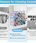 Top Shelf Large Water Bottle Organizer Rack Holds Up To Twelve Tumblers With Wide Five Point Nine Gaps And Rugged Handle For Your Dope Drink Rig And Fresh Carry Style, displaying organized tumblers.