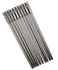 Top Drawer S2 Steel T25 Torx Screwdriver Bit Set showing 10 pieces with 1/4 hex shank for drills and impact drivers.