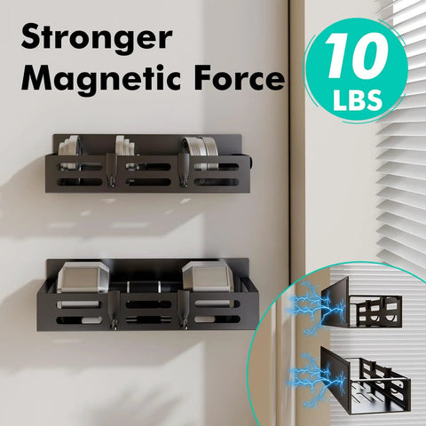 Heavy Hitter 2 Pack Magnetic Spice Rack For Refrigerator Rugged Black Fridge Shelf And Kitchen Cabinet Organizer Clean Holder For Spices Sauces And Pantry Herb Storage