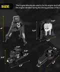 Engine Motor Mount Set For 2003 2008 Toyota Corolla Matrix 1.8L And Pontiac Vibe Replacement dimensions and design details