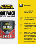 Rubberized Roof Patch 1 Gallon That Patches Leaks Fast With 100 Percent Flexible Instant Sealant For Built Up Roofs SBS Modified Roofs Metal Roofs And More Surfaces Black With A Ten Year Warranty product can and features