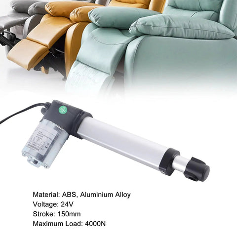 Heavy Duty Electric Linear Actuator With a Beefy 24V DC Motor and Smooth 150mm Stroke perfect for power sofa installation.