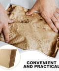 Hands using 20 Pack Kraft Paper Bubble Mailers With Self Sealing Design And Shockproof Padding for packing, 22x34cm.