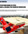 Pallet Buster Tool Head Only No Handle With Nail Remover And Locking Screw For Quick Pipe Handle Attachment Fits 1 Inch Nominal Diameter Pipe Deck Board And Pallet Friendly Pry Bar Replacement, orange steel on pallet