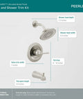 Elmhurst Shower Trim Kit With Tub Spout In Brushed Nickel Finish Tub And Shower Fixture Easy Install No Fuss Full Body Spray