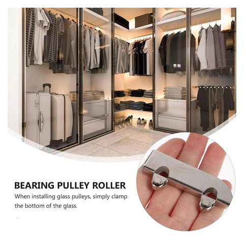 Full Extension Drawer Slides Kit With 12 Pieces For Cabinets And Glass Doors featured in closet, bearing pulley roller close-up