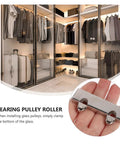 Heavy Duty Built To Last Full Extension Side Mount Drawer Slides Set, bearing pulley roller detail and wardrobe setup