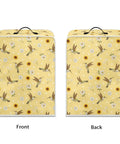 Slick Hummingbird Floral Coffee Maker Cover, front and back view showing floral design, made of waterproof polyester.