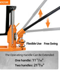 Koerzore 2.5 Ton Toe Jack And 5 Ton Top Hydraulic Floor Jack Heavy Duty Bottle Lift Tool showing extendable operating handle.
