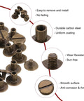 Hardcore Heavy Duty Carbon Steel Chicago Screws For Genuine Leather Badass Bronze M4 X 6MM Binding Studs And Rivets close-up view.