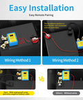 Heavy Duty 12V Car Kill Switch With Remote Battery Disconnect, 240A Peak, LED Voltage Display, wiring methods shown