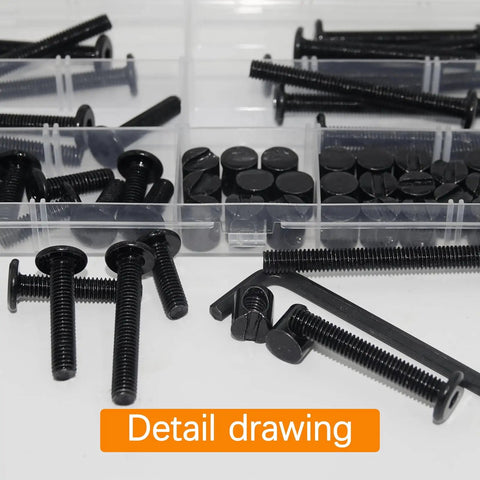 Crib And Furniture Hardware Replacement Kit With 30 Hex Socket Cap Screws And Barrel Nuts For Beds And Headboards, Bolts