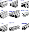 Legit Heavy Duty Aluminum T Slot Extrusion Rails Linear Motion Guides For Precision Cnc Machines And 3D Printer Framing, various sizes shown.