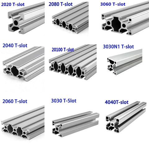 Legit Heavy Duty Aluminum T Slot Extrusion Rails Linear Motion Guides For Precision Cnc Machines And 3D Printer Framing, various sizes shown.