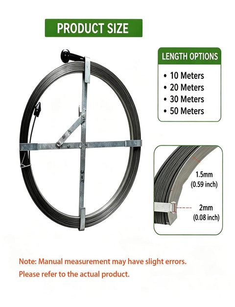 Hardcore Manganese Steel Drain Auger Tape For Yanking Out Gnarly Pipe Clogs Tough As Nails Highly Resistant To Bending Professional Plumbing Essential Tool with size options.