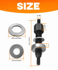 All In One Harmonic Balancer Installation And Puller Tool Set for Chevy cranks with size details of components shown