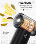 High Power Electric Air Duster For PC, Car, And Home, 150000 RPM Brushless Motor with MegaBoost One Tap Booster