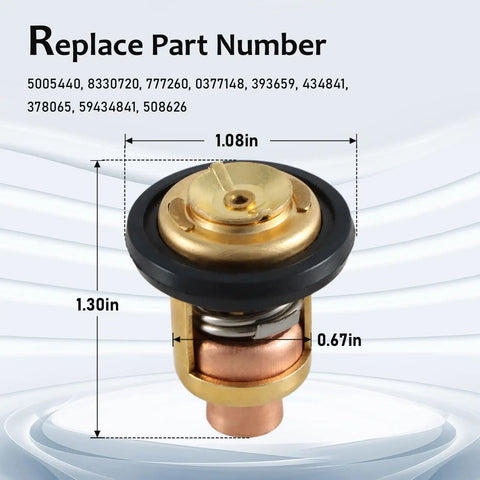 Thermostat With Gasket For Johnson Evinrude 5-235 HP Outboard Motors Replacement 5005440 8330720 777260 Built To Last Heavy Duty Stainless Steel And Copper Heat Resistant Seal