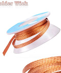 Pro Grade No Clean Solder Braided Wicks 2 Pack For Desoldering Quick Copper Wick Desoldering Tool 0.1 Inch Width 5 Ft Length