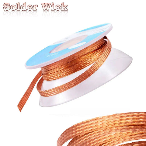 Pro Grade No Clean Solder Braided Wicks 2 Pack For Desoldering Quick Copper Wick Desoldering Tool 0.1 Inch Width 5 Ft Length