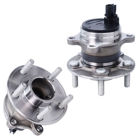 DIY Ready Front And Rear Steering Knuckle And Hub Bearing Kit For Ford Focus 2012 2013 2014 2015 2016 2017 2018 2.0L Includes 2 Front Knuckles With Hubs And 2 Rear Wheel Bearings Hubs Replacement shown