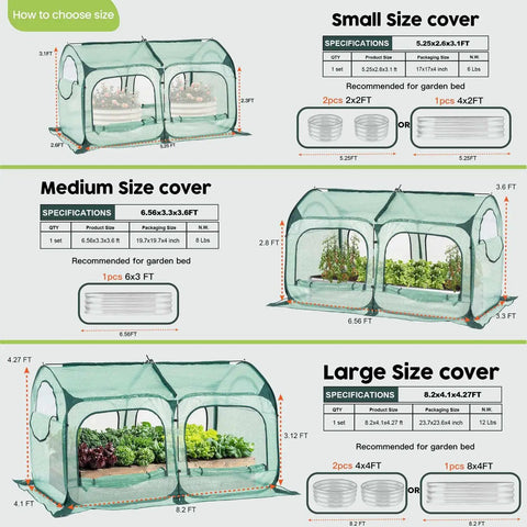 Pop Up Greenhouse Tent Cover Tunnel For Backyard Plants Large PE Grow House With Mesh Windows Sunshine Room For Warmth And Seedling Care Frost Protection Includes Stakes And Guy Ropes Easy Setup